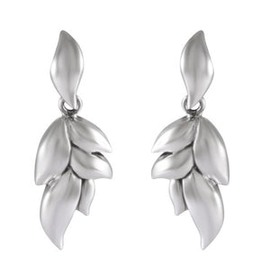 Botanical Bliss Silver Earrings - Leaf Cluster Design - Model 1214-032