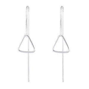 Sterling Silver Triangle Threader Earrings – Sleek and Modern - Model 1216-005