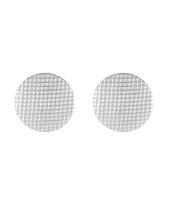 Sterling Silver Textured Disc Stud Earrings Model 1217-010