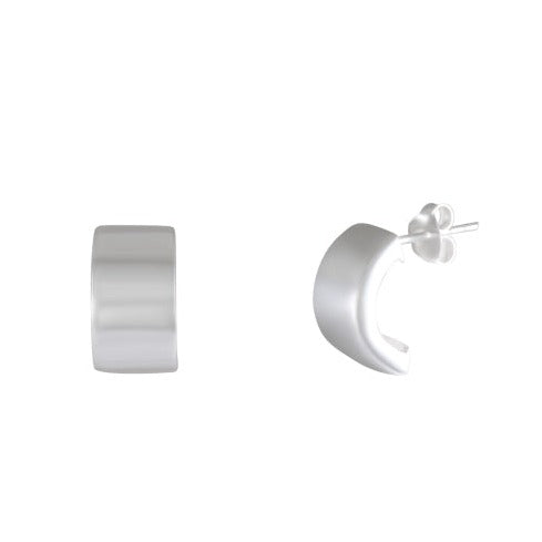 Sterling Silver Minimalist Curve Stud Earrings - Model 1217-012