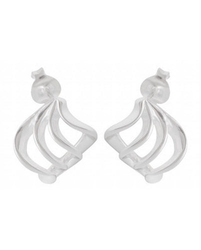 Sterling Silver Abstract Harmony Stud Earrings - Model 1217-014