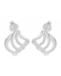 Sterling Silver Abstract Harmony Stud Earrings - Model 1217-014