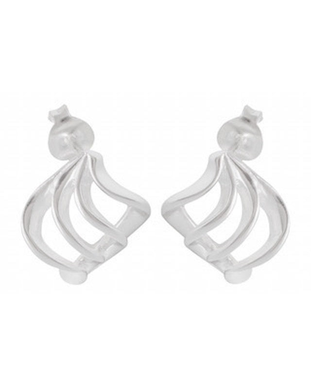 Sterling Silver Abstract Harmony Stud Earrings - Model 1217-014