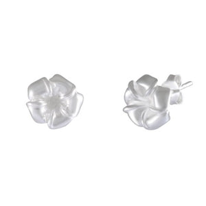 Sterling Silver Sculpted Blossom Stud Earrings - Model 1217-015