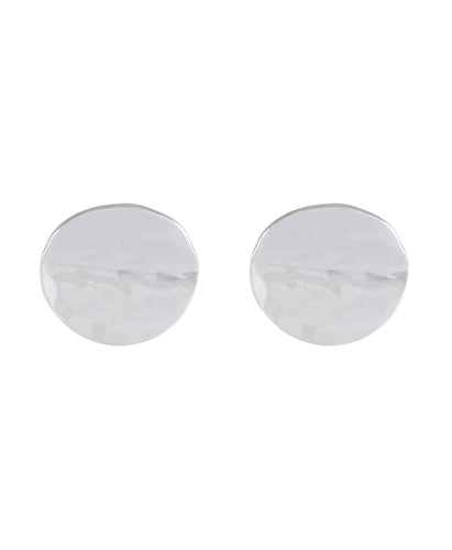 Sterling Silver Hammered Disc Stud Earrings - Model 1217-017