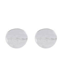 Sterling Silver Hammered Disc Stud Earrings - Model 1217-017