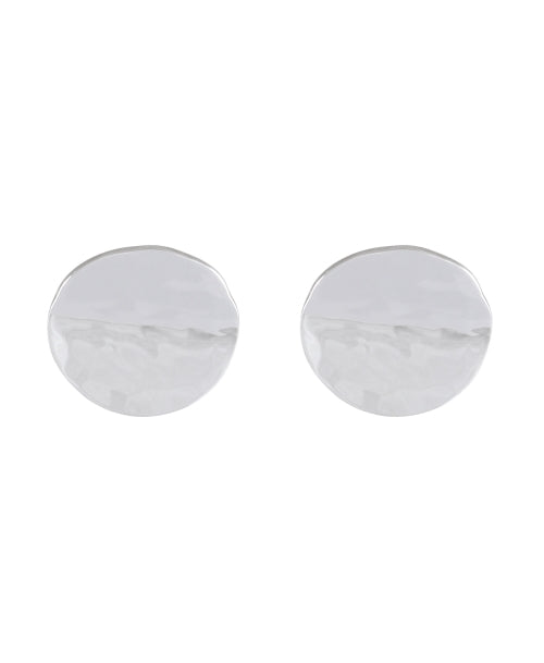 Sterling Silver Hammered Disc Stud Earrings - Model 1217-017