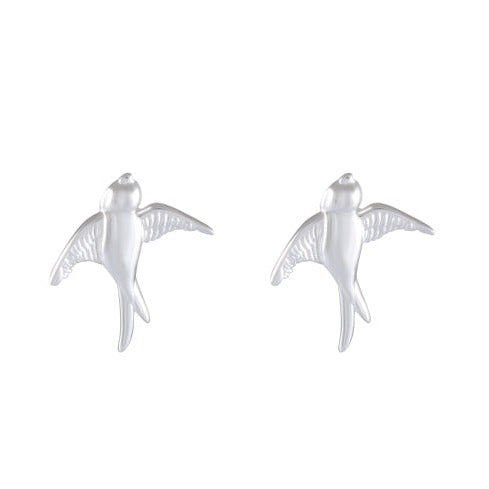 Sterling Silver Soaring Bird Stud Earrings - Model 1217-018