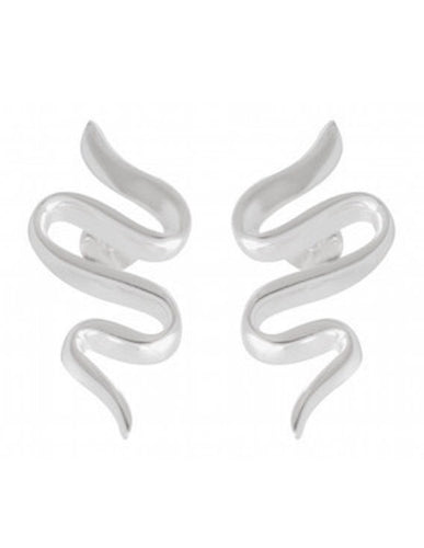 Sterling Silver Swirl Elegance Stud Earrings - Model 1217-020