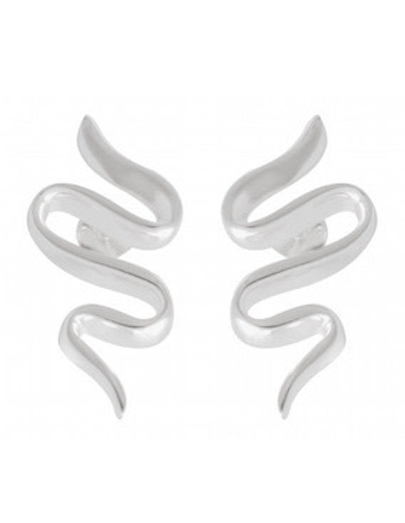 Sterling Silver Swirl Elegance Stud Earrings - Model 1217-020