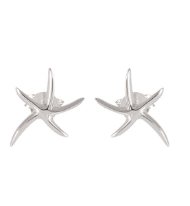 Sleek Sterling Silver Starfish Earrings – Oceanic Elegance - Model 1217-023