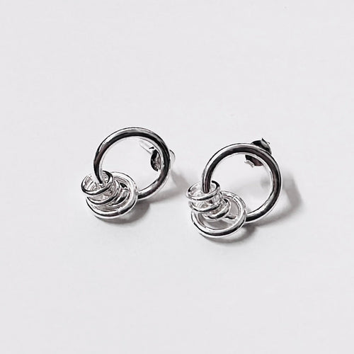 Contemporary Sterling Silver Spiral Hoop Earrings – Modern Twist - Model 1217-024
