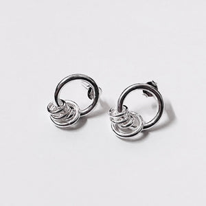 Contemporary Sterling Silver Spiral Hoop Earrings – Modern Twist - Model 1217-024