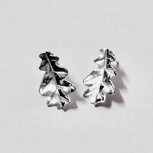 Artisanal Sterling Silver Oak Leaf Earrings – Nature's Elegance - Model 1217-025