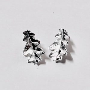 Artisanal Sterling Silver Oak Leaf Earrings – Nature's Elegance - Model 1217-025