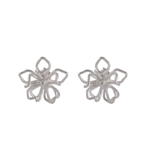Delicate Sterling Silver Filigree Flower Earrings – Blossoming Beauty - Model 1217-027