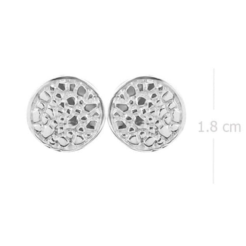 Sterling Silver Polished Pebble Stud Earrings – Refined Texture - Model 1217-033