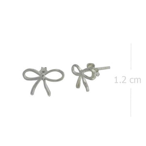 Sterling Silver Bow Stud Earrings – Petite Feminine Charm - Model 1217-037