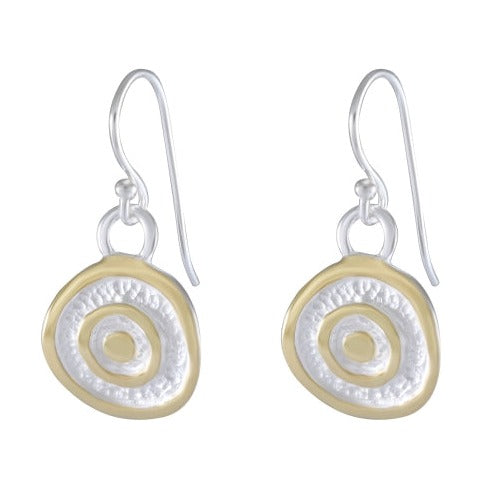 Spiral Earrings, Gold-Plated Sterling Silver, Artisan-Crafted Dangle Earrings - Model 1221-001