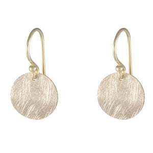 Golden Sheen Textured Disc Drop Earrings - Model 1221-002