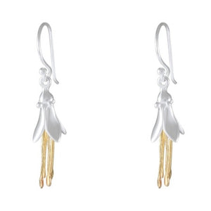 ilver Lily with Gold-Tone Tassel Dangle Earrings - Model 1221-006