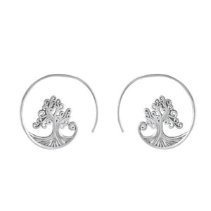 Ocean Wave Filigree Sterling Silver Hoop Earrings - Model 1243-001