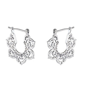 Sterling Silver Earrings with Intricate Lace Pattern - Model 1243-002