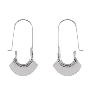 Modern Crescent Sterling Silver Hook Earrings - Model 1243-003