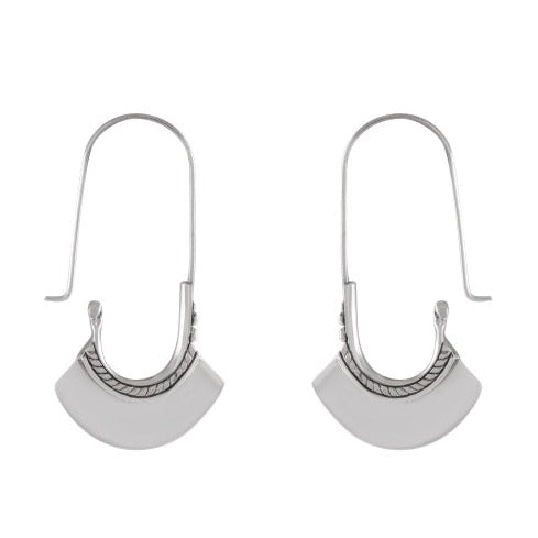 Modern Crescent Sterling Silver Hook Earrings - Model 1243-003