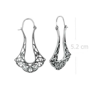 Elegant Filigree Sterling Silver Teardrop Earrings - Model 1243-006