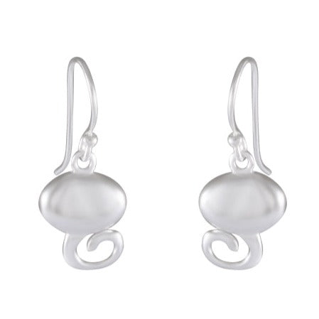 Sculptural Elegance: Sterling Silver Swirl Drop Earrings - Model 1251-011