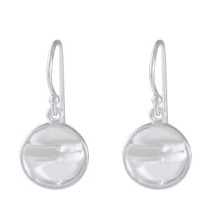 Silvery Ripple: Sterling Silver Water-Inspired Disc Earrings - Model 1251-014