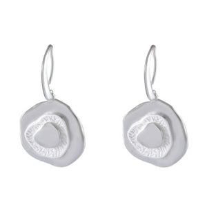 Whispering Waves: Sterling Silver Abstract Ocean Earrings - Model 1251-015