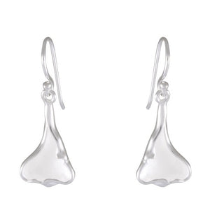 Silken Sandblast: Sterling Silver Sandblasted Petal Earrings - Model 1251-016