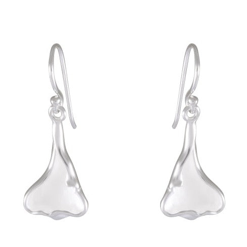 Silken Sandblast: Sterling Silver Sandblasted Petal Earrings - Model 1251-016