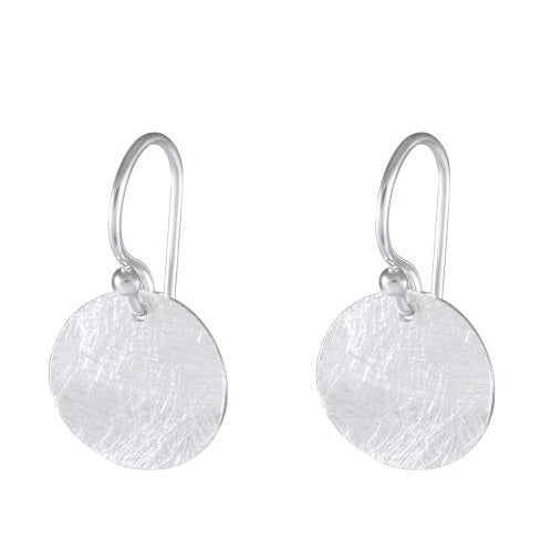 Subtle Elegance: Sterling Silver Sandblasted Circle Earrings - Model 1251-017