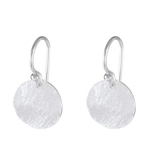 Subtle Elegance: Sterling Silver Sandblasted Circle Earrings - Model 1251-017