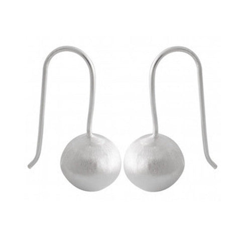 Satin-Finish Silver Orb Earrings - Sandblasted Detail -Model 1251-025
