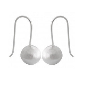Satin-Finish Silver Orb Earrings - Sandblasted Detail -Model 1251-025