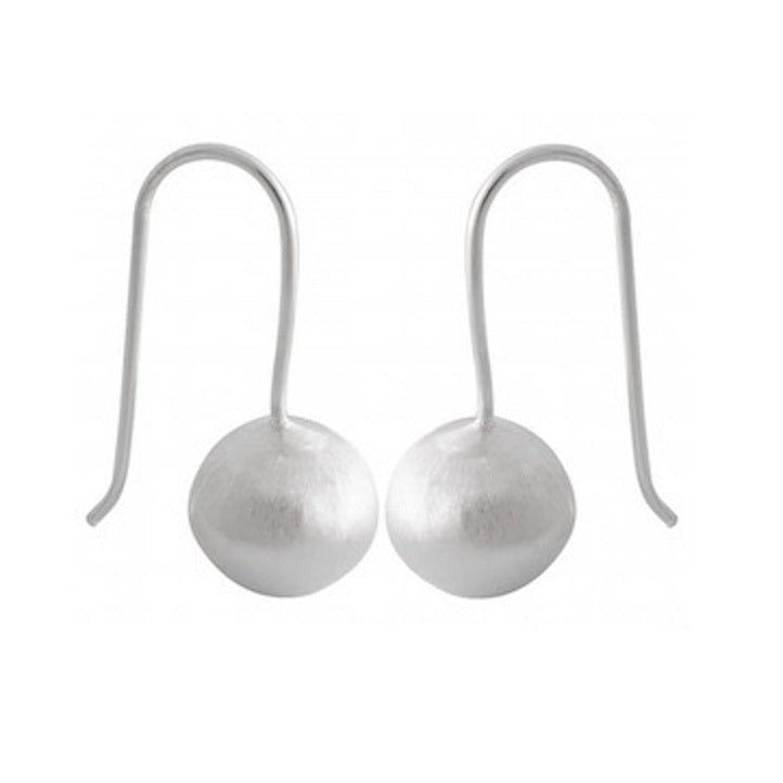 Satin-Finish Silver Orb Earrings - Sandblasted Detail -Model 1251-025