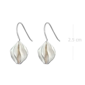 Sandblasted Silver Love Blossom Earrings - Romantic Aesthetics - Model 1251-031