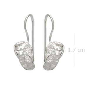 Sandblasted Silver Abstract Wing Earrings - Flight of Fancy - Model 1251-033