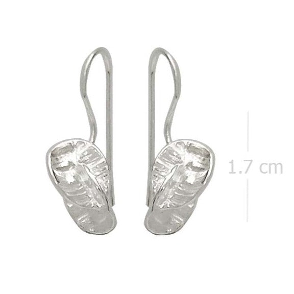 Sandblasted Silver Abstract Wing Earrings - Flight of Fancy - Model 1251-033