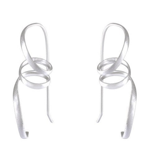 Sandblasted Silver Spiral Earrings - Abstract Artistry - Model 1252-004
