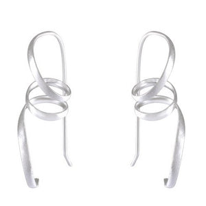 Sandblasted Silver Spiral Earrings - Abstract Artistry - Model 1252-004