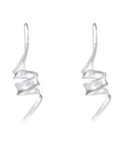 Spiral Elegance Sterling Silver Earrings - Sandblasted Twirl Design - Model 1252-014