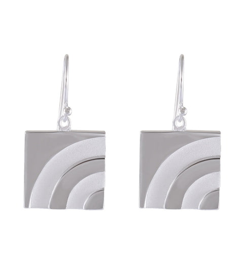 Radiant Dawn Sterling Silver Earrings - Sandblasted Spectrum Design - Model 1252-025