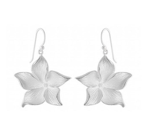 Silken Blossom Sandblasted Silver Earrings - Model 1252-034