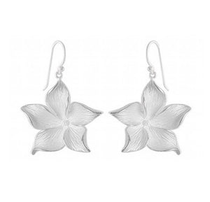 Silken Blossom Sandblasted Silver Earrings - Model 1252-034