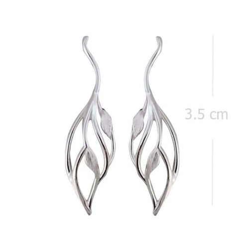 Organic Flame Sandblasted Sterling Silver Earrings - Model 1254-016